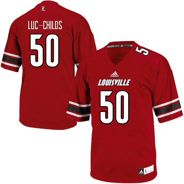 Men #50 Jean Luc-Childs Louisville Cardinals College Football Jerseys Sale-Red